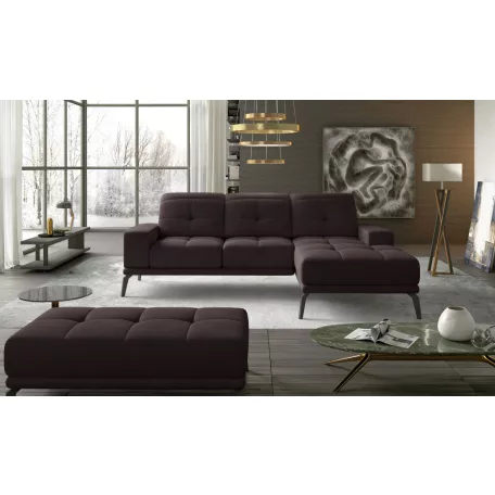 Corner torrense + pouf ülőgarnitúra szett, sötétbarna, jobb