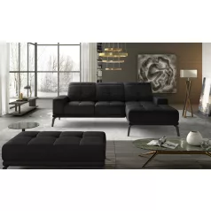Corner torrense + pouf ülőgarnitúra szett, fekete, jobb