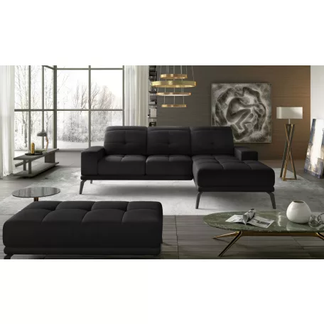 Corner torrense + pouf ülőgarnitúra szett, fekete, jobb