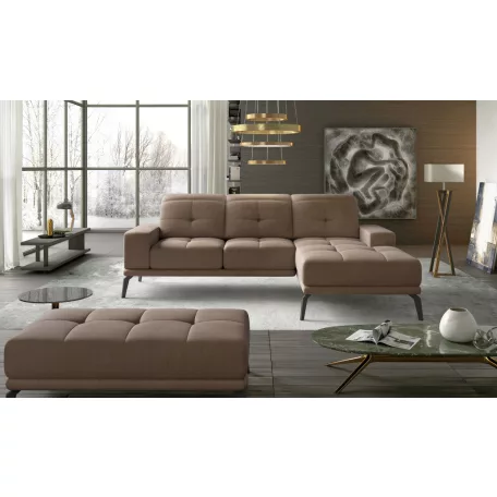 Corner torrense + pouf ülőgarnitúra szett, világosbarna, jobb