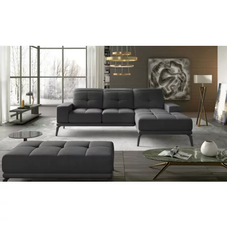 Corner torrense + pouf ülőgarnitúra szett, sötétszürke, jobb