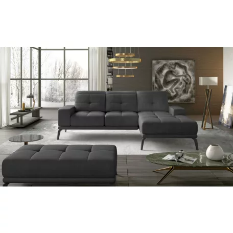 Corner torrense + pouf ülőgarnitúra szett, sötétszürke, jobb