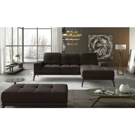Corner torrense + pouf ülőgarnitúra szett, sötétbarna, jobb