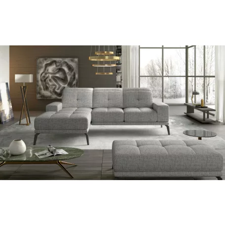 Corner torrense + pouf lounge ülőgarnitúra szett, szürke, bal