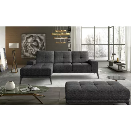Corner torrense + pouf lounge ülőgarnitúra szett, fekete, bal