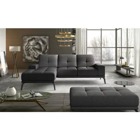 Corner torrense + pouf lounge ülőgarnitúra szett, sötétszürke, bal