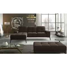   Corner torrense + pouf lounge ülőgarnitúra szett, sötétbarna, bal
