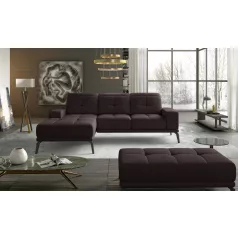   Corner torrense + pouf lounge ülőgarnitúra szett, sötétbarna, bal
