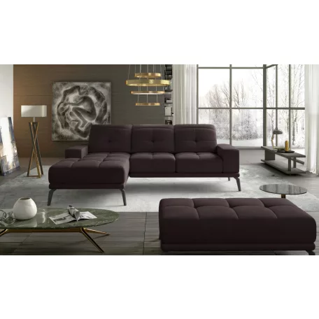 Corner torrense + pouf lounge ülőgarnitúra szett, sötétbarna, bal