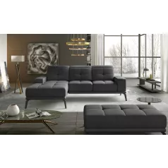   Corner torrense + pouf lounge ülőgarnitúra szett, sötétszürke, bal