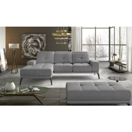 Corner torrense + pouf lounge ülőgarnitúra szett, szürke, bal