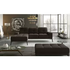   Corner torrense + pouf lounge ülőgarnitúra szett, sötétbarna, bal
