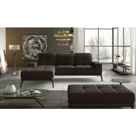 Corner torrense + pouf lounge ülőgarnitúra szett, sötétbarna, bal