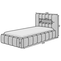Lamica ágy 90x200   szürke