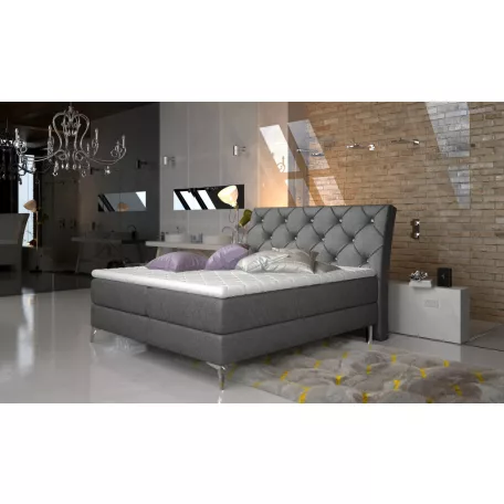 Adel 140x200 boxspring ágy  szürke