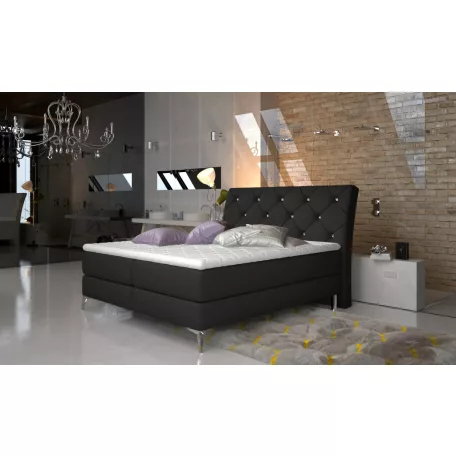 Adel 140x200 boxspring ágy  fekete