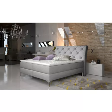 Adel 140x200 boxspring ágy  szürke