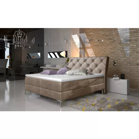 Adel 140x200 boxspring ágy  barna