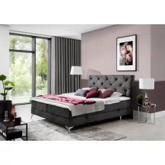 Adel 140x200 boxspring ágy  szürke