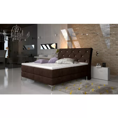 Adel 160x200 boxspring ágy  barna