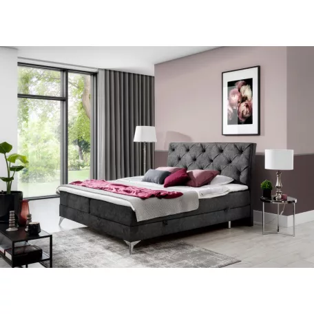 Adel 160x200 boxspring ágy  szürke