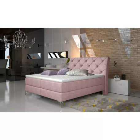 Adel 180x200 boxspring ágy  rózsaszín