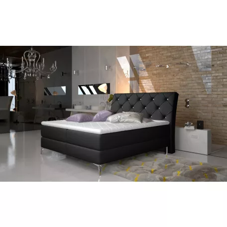 Adel 180x200 boxspring ágy  fekete