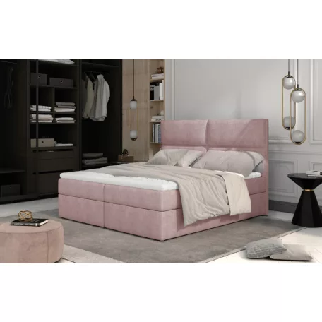 Amber 145x210 boxspring ágy  rózsaszín