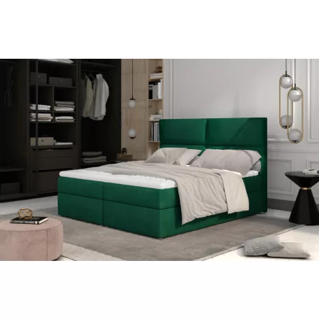 Amber 165x210 boxspring ágy  sötétzöld