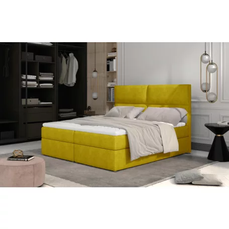 Amber 185x210 boxspring ágy  sárga