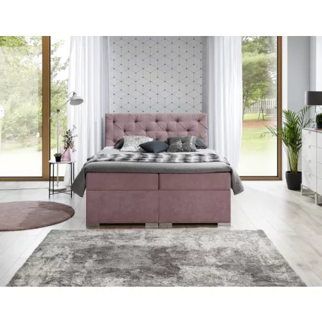 Balvin 180x200 boxspring ágy  rózsaszín