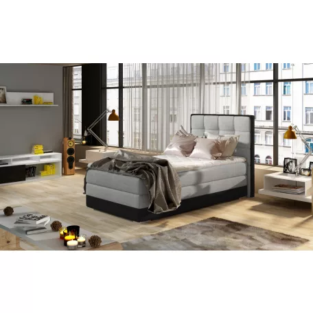 Aster 90x200 boxspring ágy, szürke, bal
