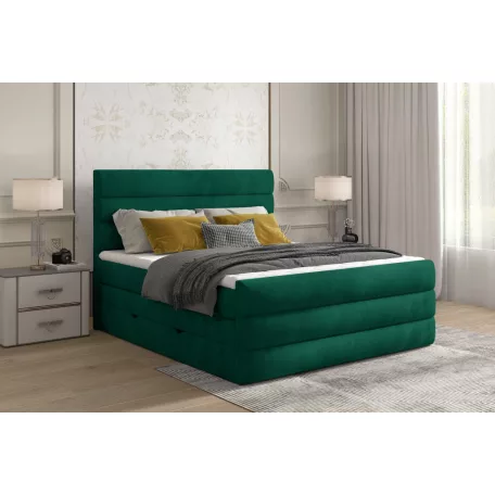 Cande 160x200 boxspring ágy  sötétzöld