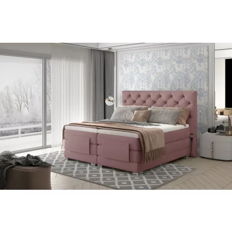 Clover 140x200 boxspring ágy  rózsaszín