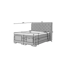 Clover 180x200 boxspring ágy  szürke