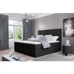 Meron 140x200 boxspring ágy  sötét fekete