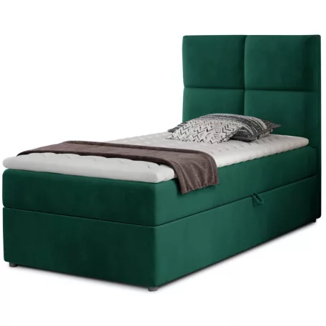 Rivia 90x200 boxspring ágy  sötétzöld