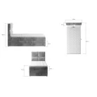 Rivia 90x200 boxspring ágy  szürke