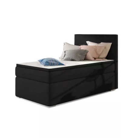 Rocco 90x200 boxspring ágy, fekete, bal
