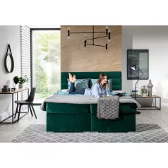 Softy 140x200 boxspring ágy  zöld