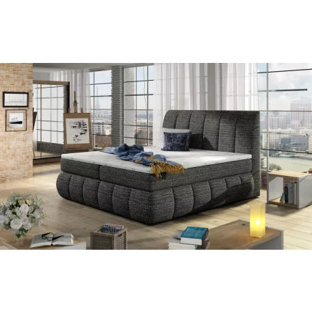 Vincenzo 140x200 boxspring ágy  sötétszürke