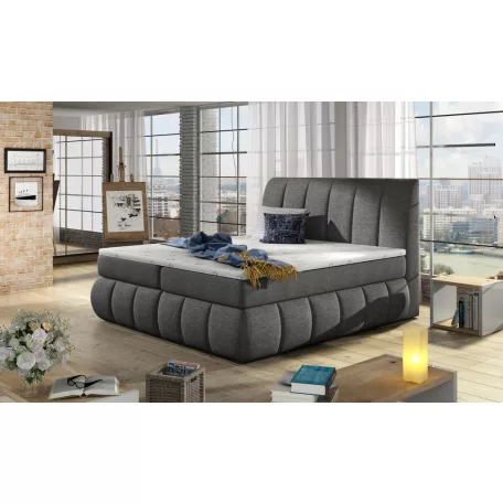 Vincenzo 140x200 boxspring ágy  sötétszürke