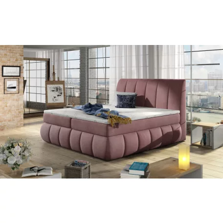 Vincenzo 140x200 boxspring ágy  rózsaszín