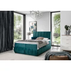 Vincenzo 140x200 boxspring ágy  sötétzöld