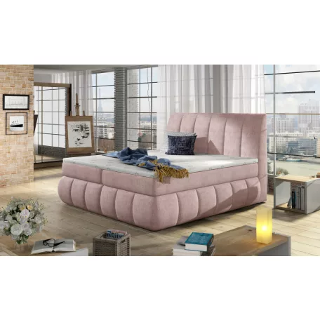 Vincenzo 140x200 boxspring ágy  rózsaszín