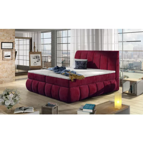 Vincenzo 160x200 boxspring ágy  piros