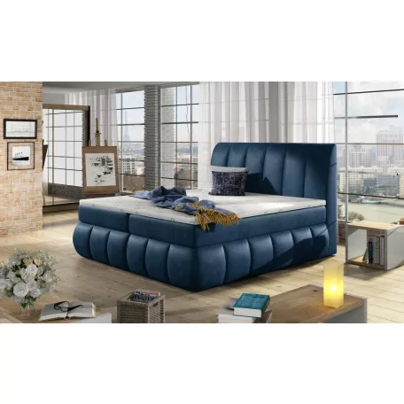 Vincenzo 160x200 boxspring ágy  sötétkék