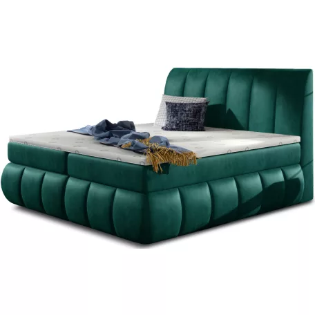 Vincenzo 180x200 boxspring ágy  sötétzöld