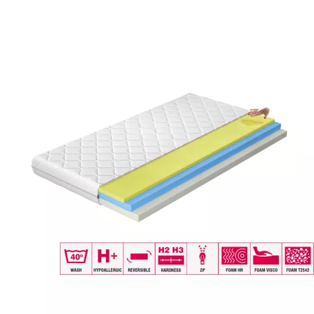 Termoelasztikus matrac simona 160x200 hipoallergén huzat, fehér