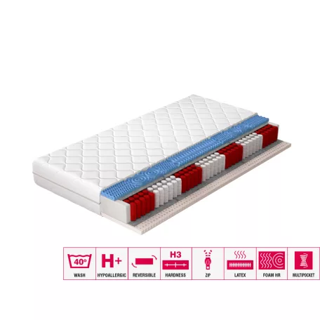 Multipocket matrac acapulco 90x200 hipoallergén huzat, fehér